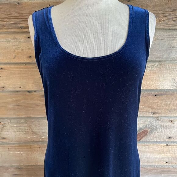 Vintage Jessica Howard 2 Piece Matching Blue Velour Top & Maxi Dress Size 10 EUC - Picture 9 of 10